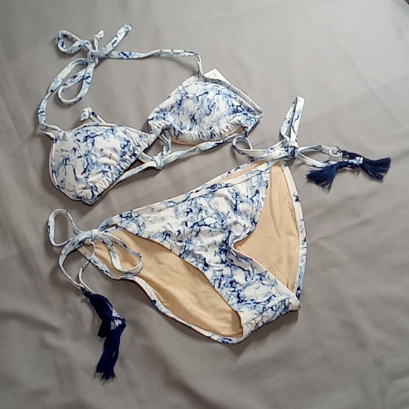 Bathing Suit TART MEDIUM Swimwear TWO Piece BIKINI NEW MULTICOLOR TRIANGLE - Picture 2 of 5